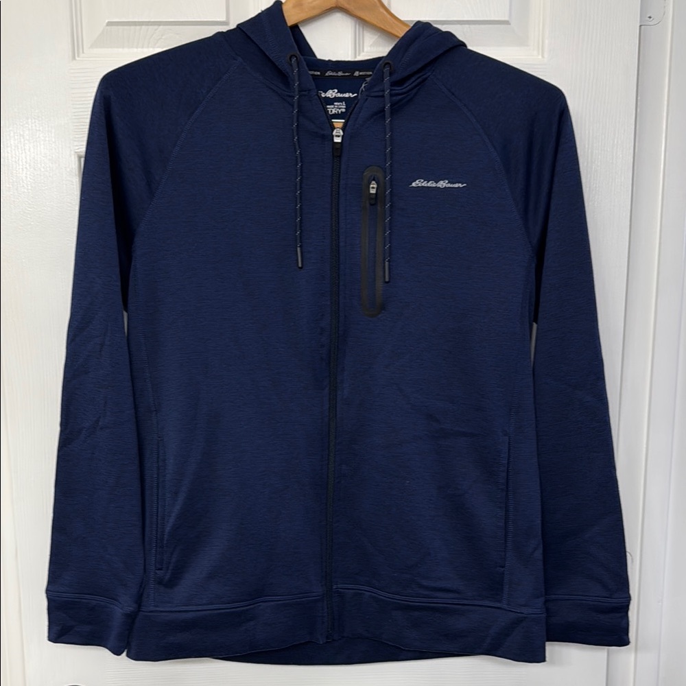 NWOT Men’s L Eddie Bauer Dark Blue Full-Zip Hoodie